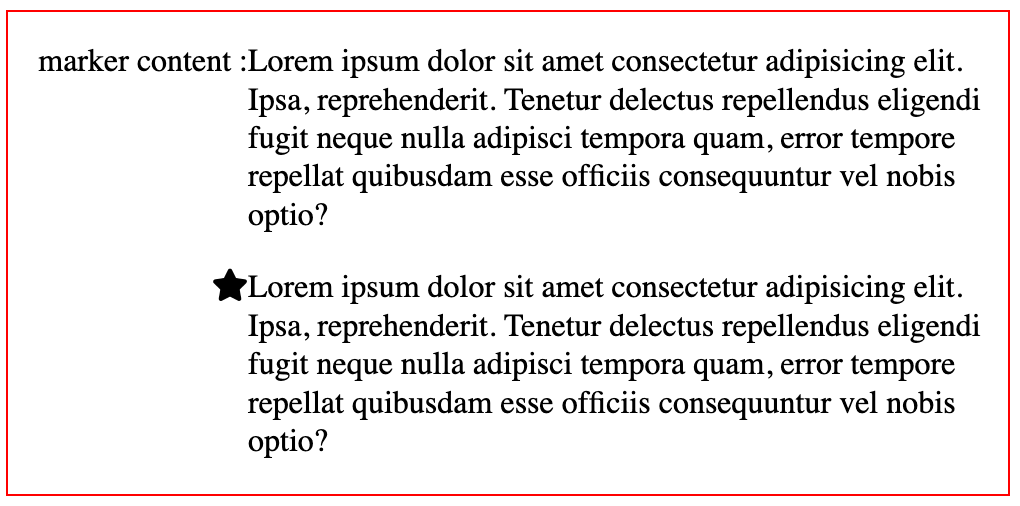 Using ::marker to display content before content
