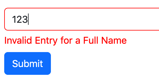 Text Input Validation & Error without JavaScript